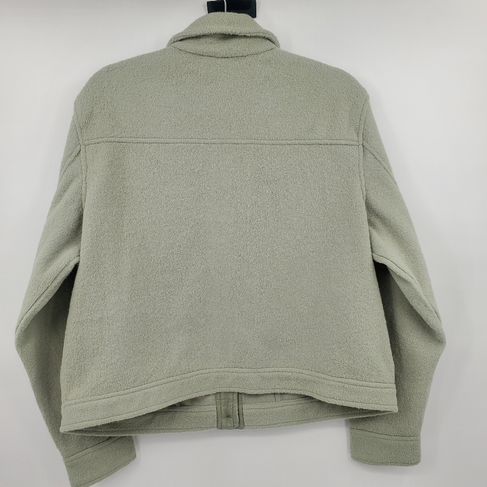 ♧♧ Joie Fuzzy Sage Green Trucker Style Jacket Size XL - Picture 9 of 11